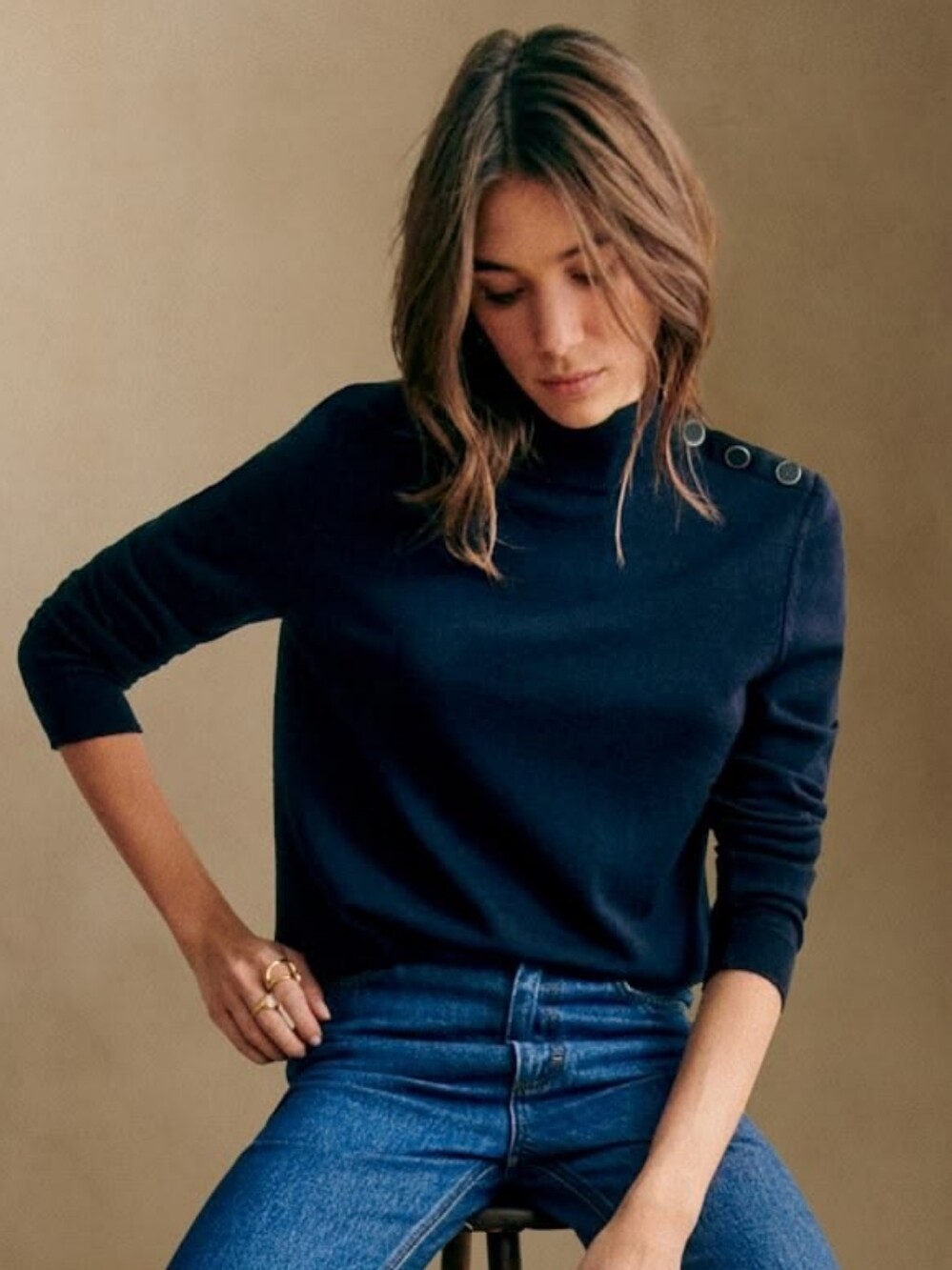 *NWT* [Sezane] Jacob Jumper In Navy, Size M, 100% Merino Wool, Sweater